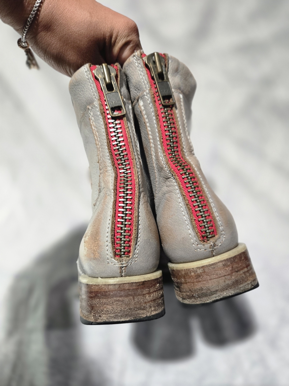 Freebird Liverpool boots feature a distinct front zipper closure and red lining. - Picture 4 of 6